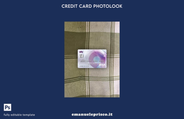 modello frontale photolook con carta classica per visto bancario USA Ally in sti